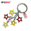 Customize metal spinner letter r flower star keychain projector for kids